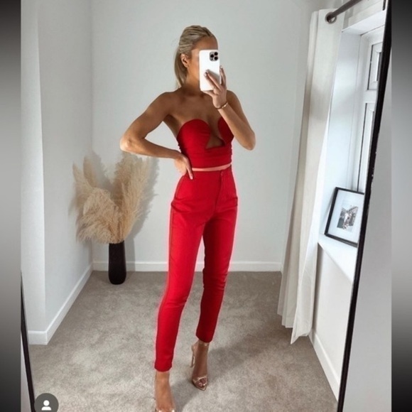 Zara high waisted red pants